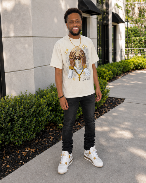 Cream Cropped Tee