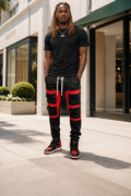 Black/Red Joggers